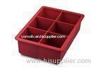 Large Silicone Ice Trays For Baby Food , Dark Red Square Shape