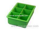 Green Silicone Ice Cube Tray Molds , Custom Embossed / Debossed Logo