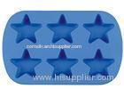 Big Star Silicone Ice Cube Tray Molds With 6 Cavity , OEM / ODM Customized
