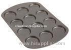 Chocolate Color Silicone Baking Mould With 12 Cup Pie Pan , FDA And LFGA Standard