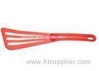 Silicone Slotted Turner Silicone Cooking Utensils , Red Slotted Head Angle Handle