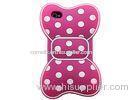 Cute Polka Dot Bow Tie Silicone Cell Phone Cases For iPhone 4 / 4g / 4s