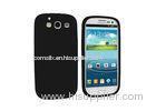 Black SamSung Galaxy S3 Silicone Cell Phone Cases For Men , Nontoxic