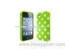 Apple iPhone 4 4s 4g TPU Phone Case Cover For Women , Green Polka Dots OEM / ODM