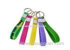 Pomotional Custom Made Silicone Bracelet Keychain / Key Tag Eco-Friendly