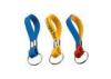 Silk Printed Silicone Key Chain With Metal Hook , Customized Color