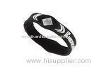 Black Silicone Power Energy Bracelet For Men , Logo / Color Customized