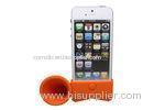 Orange Silicone Mini Portable Amplifier Speaker For iPhone 5 / 5s