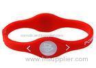 Red Personalized Power Energy Bracelet , Eco-Friendly Silicone Rubber