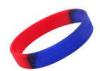 Printed Silicone Bracelets Custom Silicone Products , Red And Blue Personalized