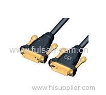 Gold Plated 5FT Black DVI to DVI 18+1 male to male cable with 2 Ferrite