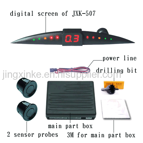 3 colours 5 points led digital display 2 sensor probes low price bibibi buzzer humen voice speaker parking sensor system