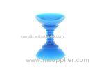 Blue Silicone Cell Phone Stand With Cable Winder , Dual Suction Cups