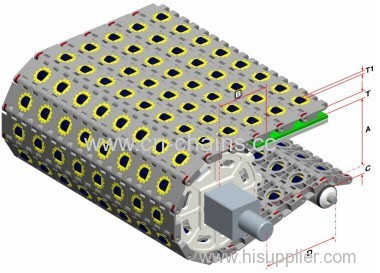 plastic Modular conveyor belt 800 Type 1C