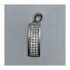 925 Sterling Silver Microsetting Pendant with Rhodium and Zirconia