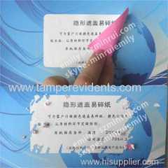 Pink Adhesive Side Ultra Destructible Vinyl Materials