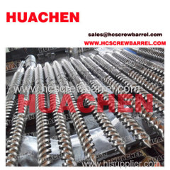 Conical doube twin screw barrel