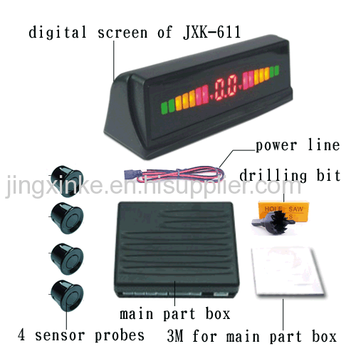 4 sensor probe 5 sections 3 colours universal led digital display screen humen voice or buzzer car parking sensor system