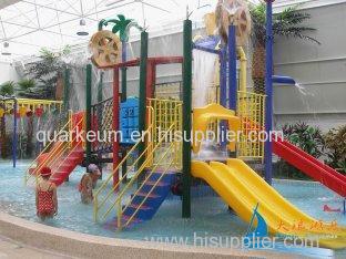 Steel Pipe Aqua Spray Park Equipment, Water Park Slide For Kids