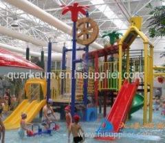 Fiber Glass and Steel Pipe Aqua Park Water House, Slides Amusement Equipment For Adults