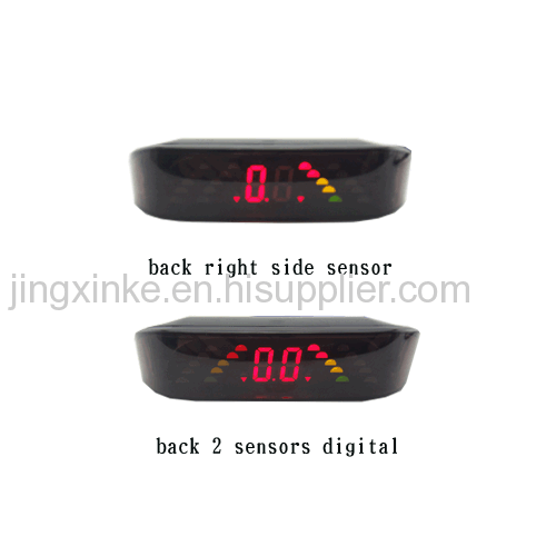 cambered surface 3 colours arrays led digital display 2 sensor probes with on-off switch buzzer auto parking assistant