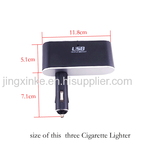 12V 24V car truck use universal 90 degrees revolveable low price auto car accesories a three cigar lighter usb charger