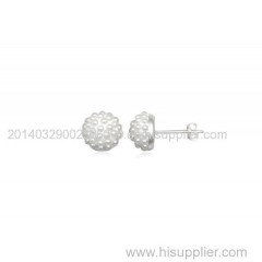 925 Sterling Silver Earring with Fresh Water Pearls. 8mm Half Ball.