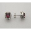 925 Sterling Silver Earring with Zircon and Synthetic Rubi