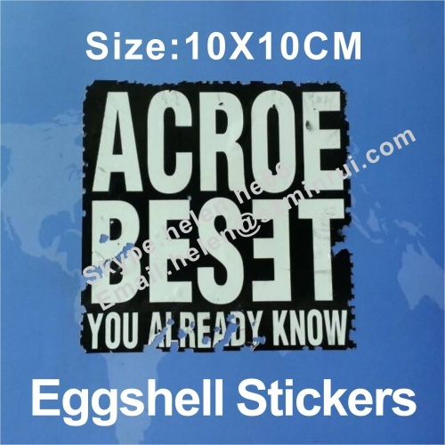 10x10cm eggshell stickers on sheets