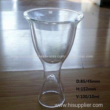 C&C Exquisite borosilicate mouth blown double wall glass cups for wine drinking