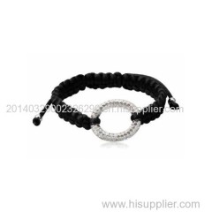 925 Sterling Silver Shamballa Style Bracelet with Preciosa Crystal