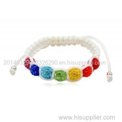 925 Sterling Silver Shamballa Style Bracelet with Preciosa Crystal