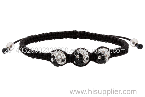 925 Sterling Silver Shamballa Style Bracelet with Preciosa Crystal