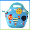 2014 fashion neoprene zippered lunch box school cooler bag