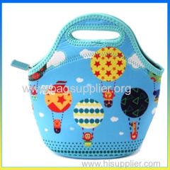 2014 fashion neoprene zippered lunch box school cooler bag