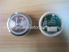 Round push button with braille silver cover 