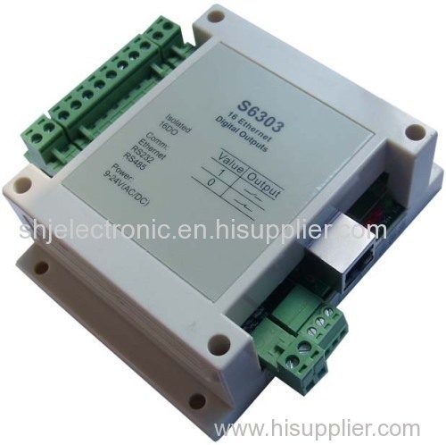 ethernet 16 channels isolated digital output module,modbus/tcpip