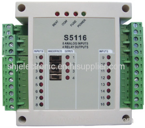16 channels 0-10V,0-20mA analog input,4 relay output