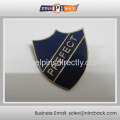 2014 Promotional gift soft enamel shield lapel pin badge with butterfly clutch