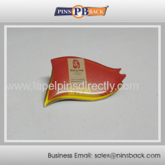 Customized high quality offset printed with epoxy dome and Beijing Olympic Games logo lapel pin badge