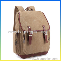 Hot selling vintage style canvas college laptop backpack bags