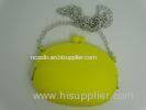 Yellow Lady Silicone Coin Purse , Rubber Coin Pouch For Cosmetics