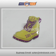 Low Price Offset Printing Lapel Pin Badge with epoxy dome / shoe offset printing pin