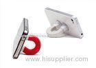 White Adjustable Magnet Mobile Phone Holder Silicon Mini With U Shaped