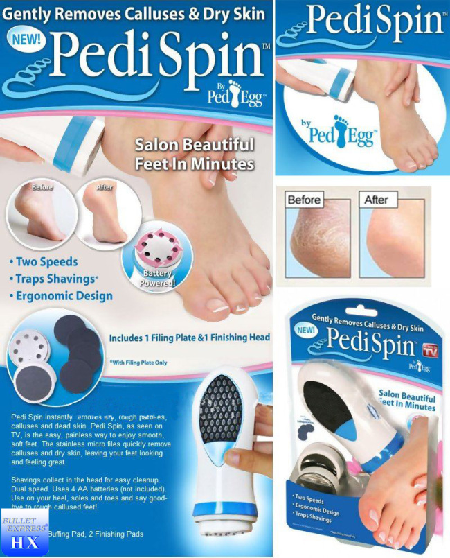  PedEgg Classic Callus Remover, As Seen On TV, New Look, Safely  and Painlessly Remove Tough Calluses & Dry Skin to Reveal Smooth Soft Feet,  135 Precision Micro-Blades, Traps Shavings Mess-Free 