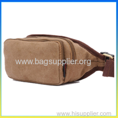 Korea style fashion large capacity canvas bum bag sports zipper waist bag