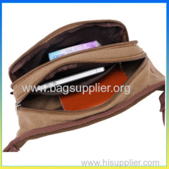 Korea style fashion large capacity canvas bum bag sports zipper waist bag