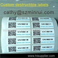 custom destructible security labels