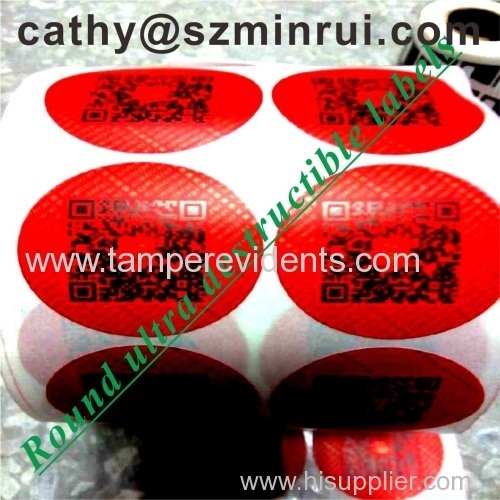 self adhesive destructible sticker