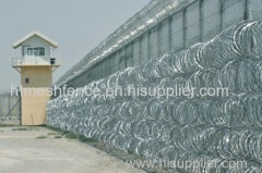 Crossed razor wire coil prison razor barbed wire fence